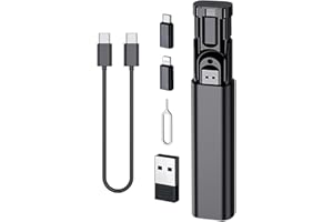 KINIZUXI Multi USB Charging Adapter Cable Kit, USB C to Ligh-ting Adapter Box, Conversion Set USB A Type C Lightn-ing Micro Adapter Kit,60W Charging and Data Transfer Cable Kit Sim Tray Eject Tool Slots