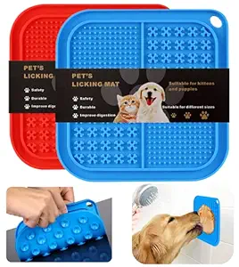 Slow Feeder Mat for Dogs,Dog Food Licking Mat with Suction Cups,Slow Feeder Dog Bowls for Boredom& Anxiety Reducer,Lick Pad Mat for Dog & Cat Slow Feeders,Help Pets for Bathing,Nail Trimming,Grooming