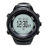 Multifunktionale Wandern Uhr Outdoor Sports Digitaluhr mit Kompass/Thermometer Climbing Wristwatch/Barometer/Stoppuhr/5 ATM Wasserdicht,Herren SMART Digital Armbanduhr Big Face Gummiband 50M