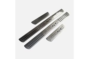 EULVGG 4Pcs Car Door Sill Protectors for Kia Picanto GT Line 2015-2025 Car Accessories Stainless Steel Car Kick Plate Scuff Plate Threshold Step Styling Decor