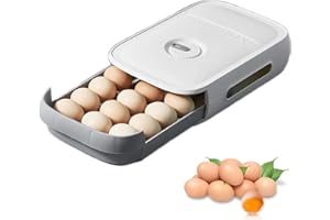 DEER PLATZ Contenitore per Uova, Contenitore per Uova in Plastica, Contenitore per Uova Frigorifero, Scatole di Uova Del Cassetto, Adatto per Frigoriferi, Congelatori, Stoviglie, Mobili da Cucina, 24 Griglie