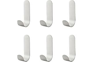 SHIWUYOU Ganchos Adhesivos para Pared, 6 Piezas Colgadores pared Adhesivos, Ganchos Adhesivos De Acero Inoxidable, Colgadores De Pared Adhesivos, Colgador Toalla Baño, Percha Adhesivas Sin Taladro