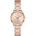 Michael Kors Portia Watch for Women, Quartz movement with Stainless steel or Leather strap