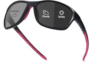 Myiaur Lunettes de vélo photochromatiques pour femme - Lunettes de sport polarisées avec protection UV - Lunettes de soleil photochromatiques pour cyclisme, course et extérieur