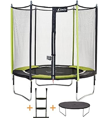Kangui - Trampoline de Jardin 244 cm + Filet de sécurité + échelle + bâche de Protection JUMPI Pop 250