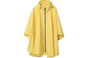 SAPHIROSE PONCHO Regen Poncho Jacke Mantel für Erwachsene mit Kapuze wasserdicht mit Reißverschluss im Freien