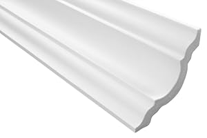 MARBET DESIGN Moulure en Stuc Professionnel Dur Blanc Lisse Marbet 80x80mm E-15 - blanc, 20 Meter / 10 Faire