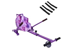 BSTSEL Hoverkart Adjustable Sixth Gear Telescopic Adjustment Triangle Stable Kart Seat Kart Racing Frame Fits all Hoverboard Sizes - 6.5", 8" and 10" (Star purple)