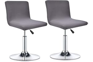AQIGR 2PCS Bar Stool Cover with Back Printed Dining Room Square Swivel Barstool Chair Seat Cushion Slipcover for Counter Height Mid Low Back Chair Protector (Color : #28)