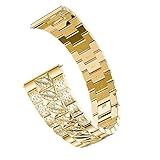 Uhrenarmbänder für Herren,Harpily Ersatz Metall Kristall Uhren Band Handgelenk Schmuckband mit Diamantschmuck für Samsung Galaxy Watch (46mm) (Gold)