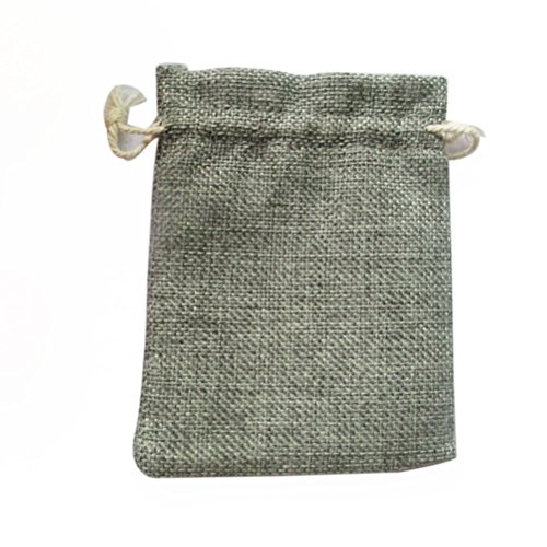 Pixnor Baumwollbeutel Sackleinen Leinen Jute Tasche Schmuck Beutel Zugband Geschenktüten Organzabeutel Säckchen Beutel - 10 Stücke