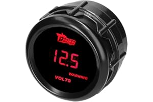 MOCNT Auto Spannungsanzeige 2" 52mm Voltmeter Anzeige 8-18V Spannungsmesser Rot Licht Digitalanzeige Spannungs Messgerät Volt Gauge Spannungs Meter Rauch Len Universal