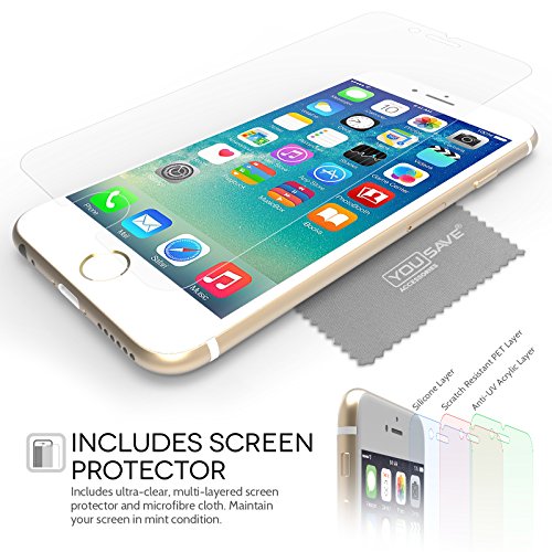 Yousave Accessories iPhone 6 / 6S Case [0.5mm] Ultra Slim & Lightweight Crystal Clear Protective Cover [Precision Fit]