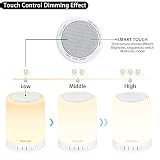 Bluetooth Lautsprecher-Lampe, Homecube LED Nachttischlampe mit Drahtlosen BT Lautsprecher Berührungsempfindliche Dimmable Tischlampe Nachtlicht mit TF-Karte, unterstützt AUX, Freisprechlautsprecher, Metallgriffe für Kinderzimmer, Party, Camping im Freien - 2