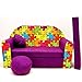 Produktbild G34 Minicouch Kindersofa Baby Sofa Set Sitzkissen Matratze (G34 lila Puzzle)