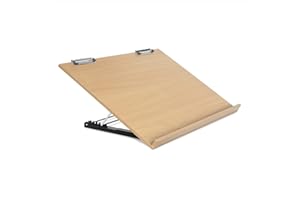 Liquidraw Cavalletto da scrivania A2 per pittori artisti, supporto da tavolo con 5 angoli regolabili, clip per lavagna da disegno attaccate