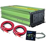 EDECOA Power Inverter 2500W Pure Sine Wave AC 12V to 240V 230V 220V With Remote Control (Green)