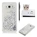 Produktbild für Samsung Galaxy J5 2016 Hülle,SKYXD Glitzer Flüssig Wasser Kreativ Design Weiche Silikon Gel Gummi [Nicht Hard Case] Brillianter Leichtes Glatt Schutzhülle mit [Handyanhänger + Eingabestifte] Handy Tasche Hülle Etui für Samsung Galaxy J5 2016 SM-J510 Soft Shine Bling Glitter Liquid Water Folie Case Back Cover With Touch Pen Dust Plug - Silber Treibsand Sparkle