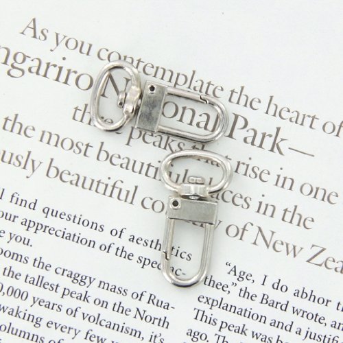 10 Stueck Swivel Karabinerhaken Haken Silber Schluesselanhaenger 18mm x 33mm - 3