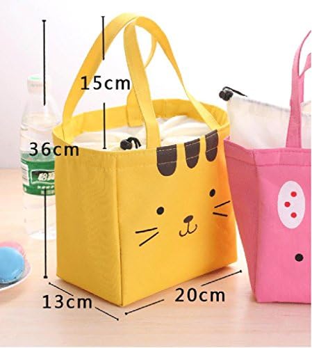 Color Cartoon Face Thermal Insulated Lunch Box Tote Cooler Bag Bento Picnic Pouch Lunch Container