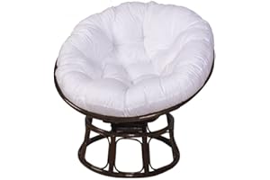 Morbuy Cojines sillas Jardin papasan, Suave y Acogedor Cojín Redondo Poliéster Cojín de Sillón para Interiores Exteriores Sala Cojín de Asiento (Blanco,120x120CM)