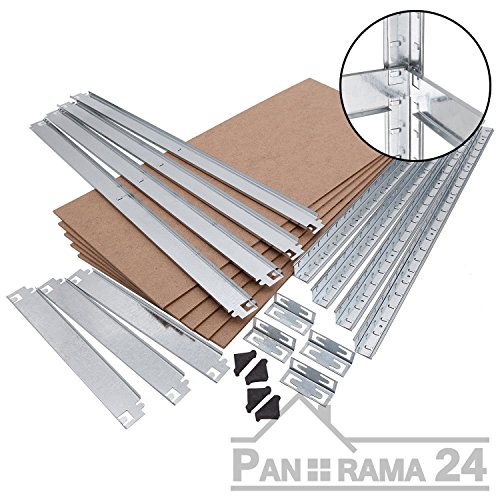 Lagerregal verzinkt belastbar bis 350 kg – Maße: 170 x 80 x 30 cm Regal Steckregal Kellerregal Werkstattregal Schwerlastregal - 4