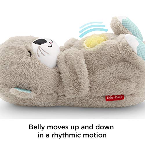 Fisher-Price Ma Loutre Calins Bonne Nuit peluche bébé appaisante avec battements de cœur, bruits de respiration et lumière, dès la naissance, FXC66 – Image 4