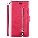 Produktbild Kompatibel mit Huawei Mate 20 Pro Leder Hülle,Robinsoni Handytasche Schutzhülle Tasche Case [ 9 Kartensteckplätze ] Reißverschluß Brieftasche Flip Ständer Magnetverschluss Klappehülle,Rosa