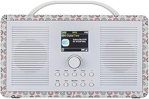 ALANO FM/Dab+ Radio/Bluetooth/AUX in Radio Dab Portable en Bois avec écran Couleur 2,4 TFT et Double Mode d'alarme, Radio Dab au Design Vintage pour Jardin et Cuisine (Style de Motif)