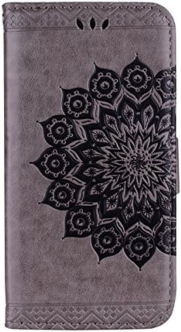 Samsung Galaxy S8 Plus Mandala Case, CXTcase Samsung S8 Plus Flip Wallet Case Leather Magnetic Floral Phone Cover with Card Holder for Samsung Galaxy S8 Plus Flower Grey
