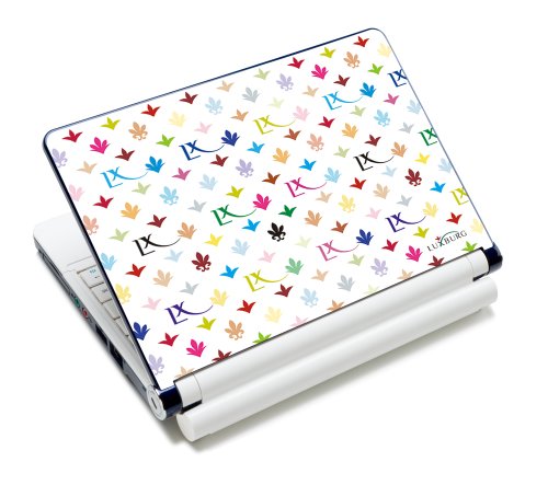 Luxburg® Design Aufkleber Schutzfolie Skin Sticker für Notebook Laptop 10 / 12 / 13 / 14 / 15 Zoll, Motiv: LX Muster weiß