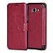 Produktbild Mulbess Layered Dandy Ledertasche im Bookstyle und Kartenfach für Samsung Galaxy A5 (2017) hülle Tasche Leder,Weinrot