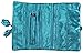 Teal Blue Embroidered Floral Silk Make Up Bag/ Wrap /Jewellery Roll