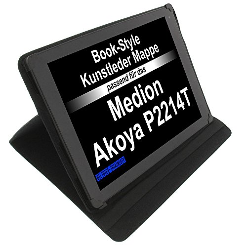 Tasche für Medion Akoya P2214T Lifetab S10366 Book Style Schutz Hülle Buch schwarz