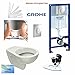 Produktbild Grohe Spülkasten Vorwandelement Wc Set + Design WC, CHROM Drückerplatte, Komplett