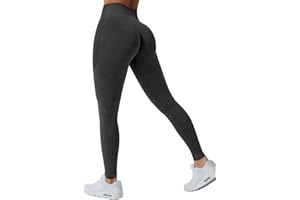 TAYOEA Leggings Deportivos de Compresión para Mujer Yoga Largo Slim Fit Fitness Gym Pantalones Opaco Scrunch Butt Yoga Pantalones Seamless Push Up Cintura Alta Entrenamiento Fitness Jogging