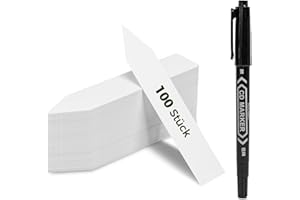 ‎BAMWORLD Bamworld 100 Stück Pflanzenschilder Wetterfest Doppelseitig 10x2 cm mit Beschriftungsfläche Schilder zum Beschriften Pflanzschilder Kräuterschilder für Gemüsebeete Gartenarbeit Draußen