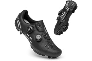 XUANKE Road Cycling Shoes Mens SPD-SL/SPD/Delta/KEO Compatible with Peloton Bike Indoor Outdoor Road Bike Riding Shoes Women's Black MTB