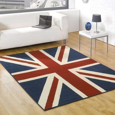 Union Jack Rug - Red Blue & Cream - Ideal For Bedrooms - Weddings - Childrens Kid Rooms - 80 x 150cm