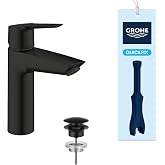 GROHE Start Single lever basin mixer 1/2 inch Size M QuickFix (Water Saving), Matte Black 237462432