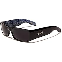 Locs Men's Flat Top Sunglasses - Bandana Print, UV400 Protection, Rectangle Frame