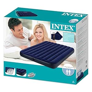 Intex 68765E Materasso Matrimoniale con Pompa Manuale, 152 x 203 x 22 cm, Blu - immagine 5