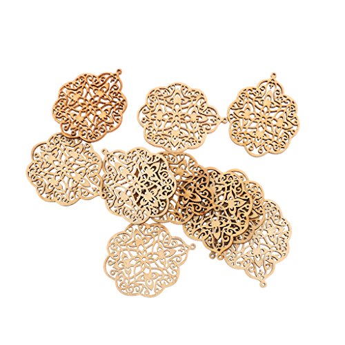 MagiDeal 10pcs blumen klein-Anhänger Deko Basteln Aufhängen Naturholz Schild, Wegbeschreibung,Dekoration, Handwerk