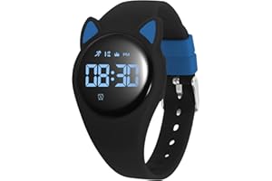 Bigmeda Montre Enfant Numérique Enfant avec Chronomètre, Eclairage, Alarme, Date, Podomètres Marche, Surveillance du Sommeil Montre pour Enfants Sport pour 10 Ans Fille Garçon (Noir Bleu)