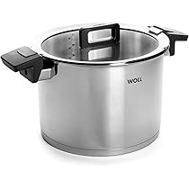 Woll 828NC Concept braadpan met deksel-inductie, 28 cm, 8 cm hoog, 4,8 liter, geschikt voor alle soorten fornuizen, roestvrij staal, ovenvast tot 200 graden, zilver, met anti-aanbaklaag