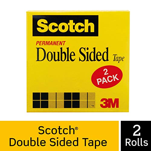 Double Sided Tape, 3/4 x 1296, 3 core, Transparent, 2 Rolls, Sold as 1 Package