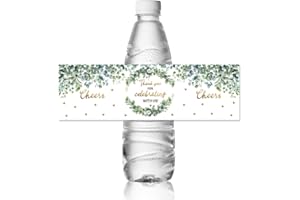 ANATTASOUL 30 Feuille D'Étiquettes pour Bouteilles d'eau avec Eukalyptusblätter und -blüten pour Bouteille d'eau Étiquettes de Bouteille d'eau Potable Fête