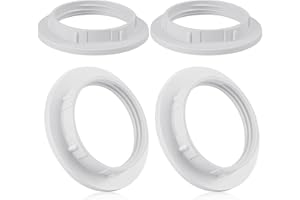 ‎DICUNO DiCUNO E27 Schraubring für Lampenfassung, hitzebeständige Gewinde Ring für Lampenschirm oder Glasschirm, 39MM, Weiß Lampenhalter aus Kunststoff, 4er Set