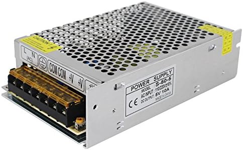 NeeKeons AC 110V-240V To DC 5V 10A(50W) Switch Power Supply Adapter for LED Strip Light (5V10A)