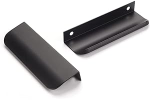 SYZOW Lot de 6 Poignée Invisible Noir Poignee de Meuble Cuisine Noir- poignee de cuisine Poignée de Porte Noir Poignée Meuble Noir Mat Entraxe 96mm, Noir